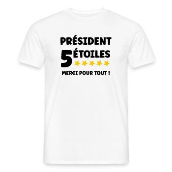 Président - T-shirt homme - blanc - Devant - AI Model Male 178 dark (178cm)