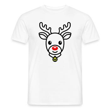 Renne mignon | Rudolph pour Noël - T-shirt homme - blanc - Devant - AI Model Male 178 dark (178cm)