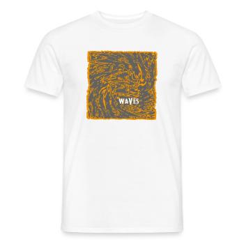 Orange Wave Pattern Art - Men's T-Shirt - white - Front - AI Model Male 178 dark (178cm)