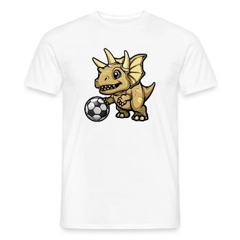 Dinosaur Soccer Comic - Men's T-Shirt - white - Front - AI Model Male 178 dark (178cm)