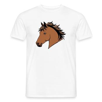 Horse Horses Horse Head T-shirt Gift Rider - Men's T-Shirt - white - Front - AI Model Male 178 dark (178cm)