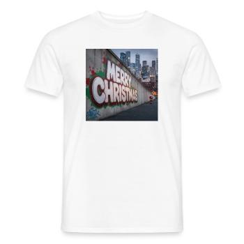 Urban Weihnachtsgraffiti von Santa - Männer T-Shirt - Weiß - Vorne - AI Model Male 178 dark (178cm)