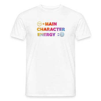 smile Main Character Energy - Men's T-Shirt - white - Front - AI Model Male 178 dark (178cm)