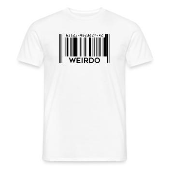 Weirdo Barcode Shirt Geek Celebrate Weirdness - Men's T-Shirt - white - Front - AI Model Male 178 dark (178cm)