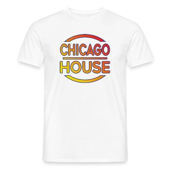 Chicago House Music Typography - Men's T-Shirt - white - Front - AI Model Male 178 dark (178cm)
