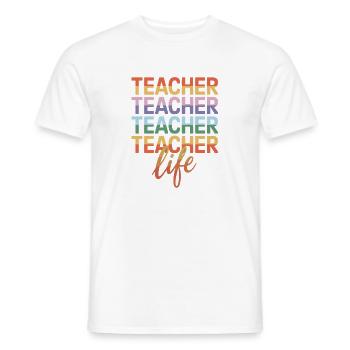  Teacher Teacher Teacher Teacher Life Lehrer - Männer T-Shirt - Weiß - Vorne - AI Model Male 178 dark (178cm)