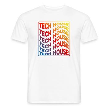 Tech House Neon Gradient Wiederholt sich - Männer T-Shirt - Weiß - Vorne - AI Model Male 178 dark (178cm)