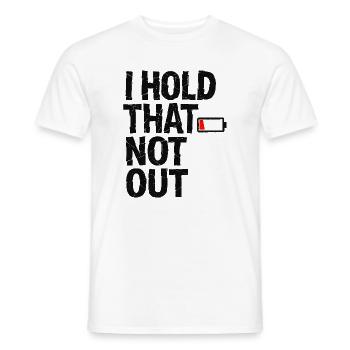 Denglisch Lustig I Hold That Not Out - Männer T-Shirt - Weiß - Vorne - AI Model Male 178 dark (178cm)
