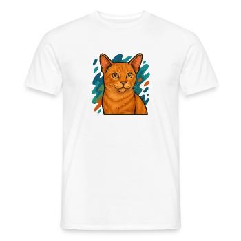 Illustration de chat mannois - T-shirt homme - blanc - Devant - AI Model Male 178 dark (178cm)