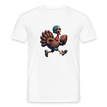 Thanksgiving Football Turkey - Men's T-Shirt - white - Front - AI Model Male 178 dark (178cm)