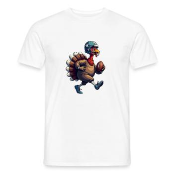 Thanksgiving Football Turkey - Men's T-Shirt - white - Front - AI Model Male 178 dark (178cm)
