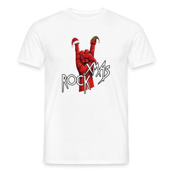Xmas Rock Hand - Men's T-Shirt - white - Front - AI Model Male 178 dark (178cm)