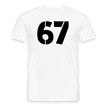 Fun 67 Number 6-7 6 7 Six Seven - Men's T-Shirt - white - Front - AI Model Male 178 dark (178cm)