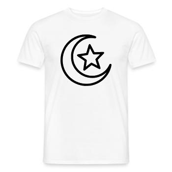 Mondsichel & Stern | Islamisches Symbol Line Art - Männer T-Shirt - Weiß - Vorne - AI Model Male 178 dark (178cm)