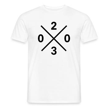 Code numérotant 0203 Duisburg Ruhrpott Merch Pullover Shirt - T-shirt homme - blanc - Devant - AI Model Male 178 dark (178cm)