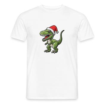 Dinosaure T-Rex Noël - T-shirt homme - blanc - Devant - AI Model Male 178 dark (178cm)