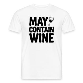 May Contain Wine - Men's T-Shirt - white - Front - AI Model Male 178 dark (178cm)