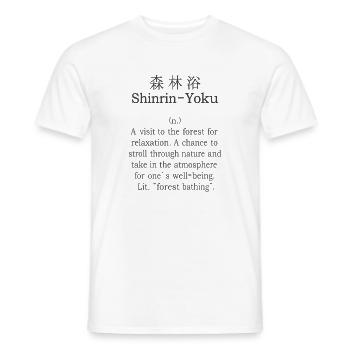 Shinrin-Yoku Forest Bathing Forest Nature Outdoor Gift - Men's T-Shirt - white - Front - AI Model Male 178 dark (178cm)