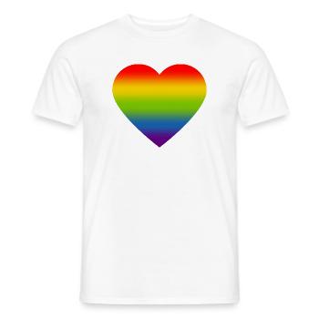 Rainbow_heart - Men's T-Shirt - white - Front - AI Model Male 178 dark (178cm)