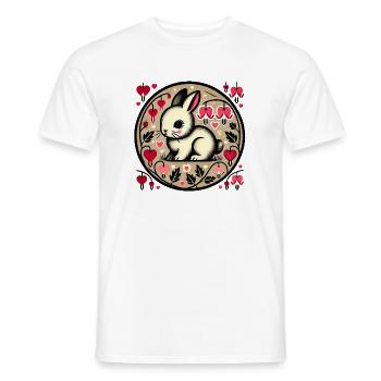Love Bunny Circle Art - Men's T-Shirt - white - Front - AI Model Male 178 dark (178cm)