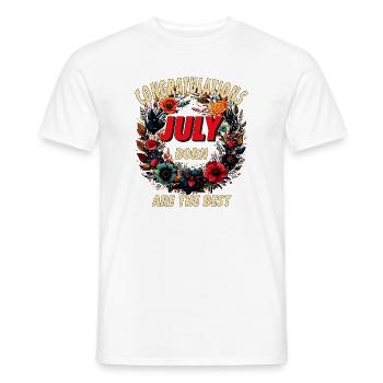 FÉLICITATIONS JUILLET - T-shirt homme - blanc - Devant - AI Model Male 178 dark (178cm)