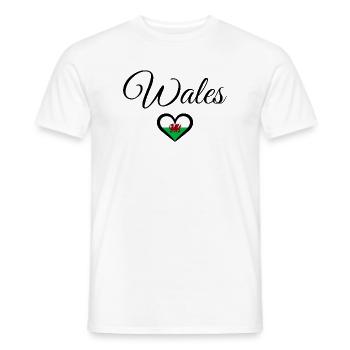 Wales Heart Clothing - Men's T-Shirt - white - Front - AI Model Male 178 dark (178cm)
