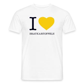 I love Bratkartoffeln - Männer T-Shirt - Weiß - Vorne - AI Model Male 178 dark (178cm)