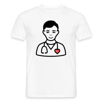 Friendly Doctor | Medicine with a heart - Men's T-Shirt - white - Front - AI Model Male 178 dark (178cm)