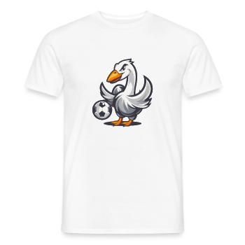 Ente mit Fußball Cartoon - Männer T-Shirt - Weiß - Vorne - AI Model Male 178 dark (178cm)