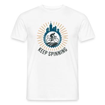 Fahrradfahren  - Männer T-Shirt - Weiß - Vorne - AI Model Male 178 dark (178cm)