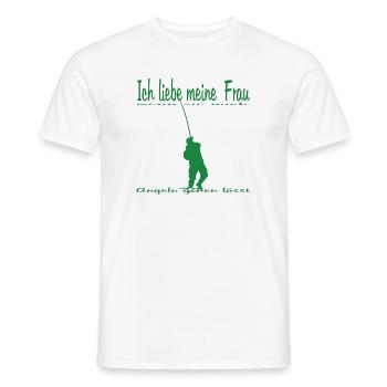 Angler with fishing rod - Men's T-Shirt - white - Front - AI Model Male 178 dark (178cm)