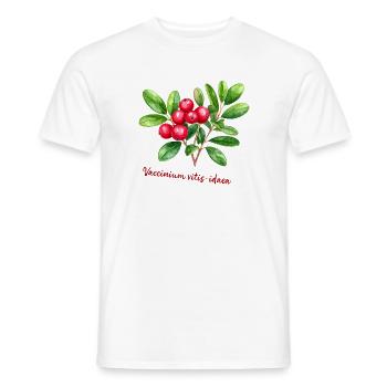 Vaccinium vitis-idaea – botanisches Aquarell - Männer T-Shirt - Weiß - Vorne - AI Model Male 178 dark (178cm)