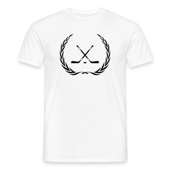 Couronne de bâton de hockey sur glace - T-shirt homme - blanc - Devant - AI Model Male 178 dark (178cm)