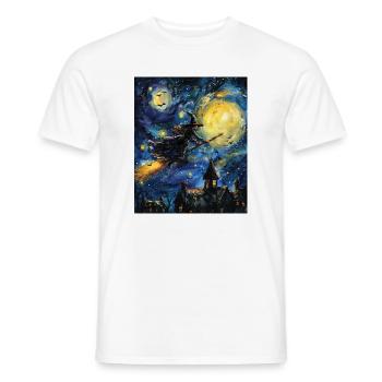 Hexe Van Gogh Starry Night - Männer T-Shirt - Weiß - Vorne - AI Model Male 178 dark (178cm)
