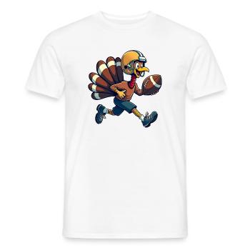 Thanksgiving Football Turkey - Men's T-Shirt - white - Front - AI Model Male 178 dark (178cm)