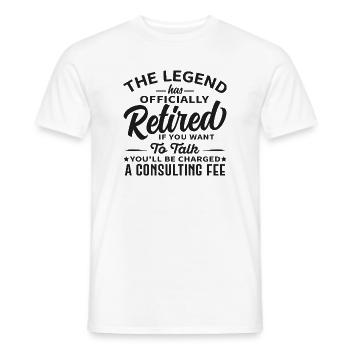 Retraite , La légende a officiellement pris sa retraite - T-shirt homme - blanc - Devant - AI Model Male 178 dark (178cm)