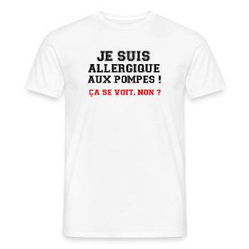 Je suis allergique aux pompes ! - T-shirt homme - blanc - Devant - AI Model Male 178 dark (178cm)