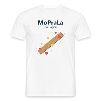 Holzstab voller Herzen und Sterne, die MoPraLa... - Männer T-Shirt - Weiß - Vorne - AI Model Male 178 dark (178cm)