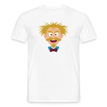 Wilder Wissenschaftler mit Schnurrbart - Männer T-Shirt - Weiß - Vorne - AI Model Male 178 dark (178cm)