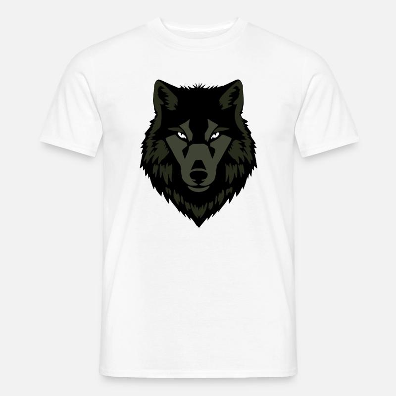 Wolf_grau_T-shirt_Geschenk_Jaeger - Männer T-Shirt - Weiß