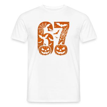 Fun 67 Number 6-7 6 7 Halloween Six Seven - Men's T-Shirt - white - Front - AI Model Male 178 dark (178cm)