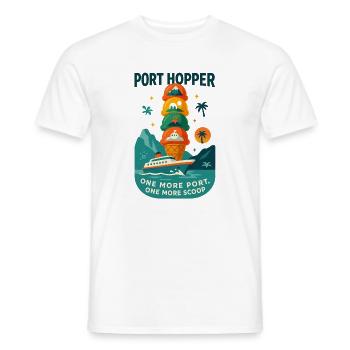 Port Hopper Scoop Cruise - Men's T-Shirt - white - Front - AI Model Male 178 dark (178cm)