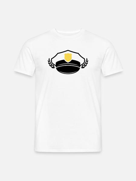 Police Cap & Badge | Honor & Respect - Men's T-Shirt - white