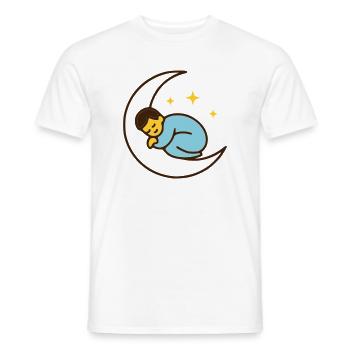 Bébé mignon sur la lune | Bonne nuit - T-shirt homme - blanc - Devant - AI Model Male 178 dark (178cm)