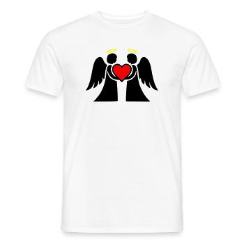 Engel Paar mit Herz Piktogramm - Männer T-Shirt - Weiß - Vorne - AI Model Male 178 dark (178cm)