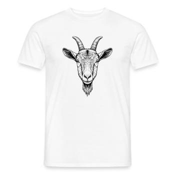Chèvre - T-shirt homme - blanc - Devant - AI Model Male 178 dark (178cm)
