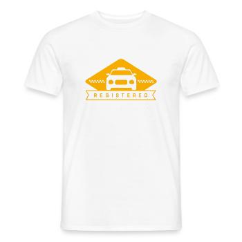 Chauffeur de taxi Taxi - T-shirt homme - blanc - Devant - AI Model Male 178 dark (178cm)