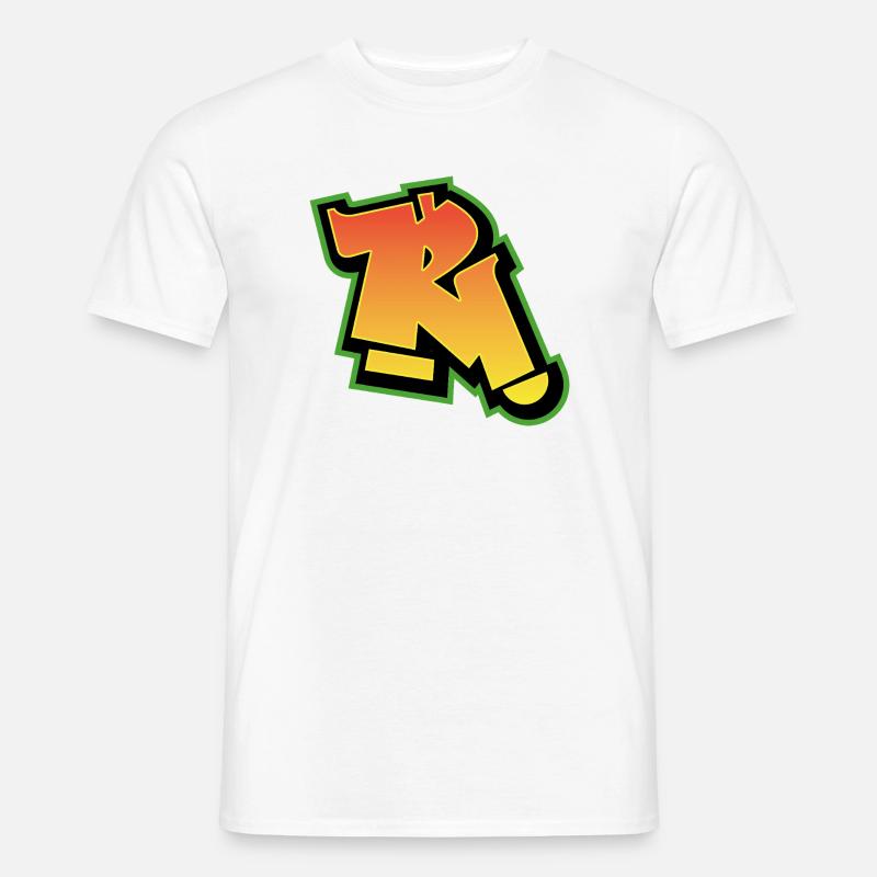 Graffiti-Schrift Wildstyle 01 Buchstabe 'R' - Männer T-Shirt - Weiß
