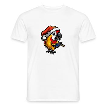 Parrot Christmas - Men's T-Shirt - white - Front - AI Model Male 178 dark (178cm)