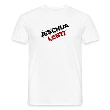 Jeschua lebt schwarz-rot - Männer T-Shirt - Weiß - Vorne - AI Model Male 178 dark (178cm)